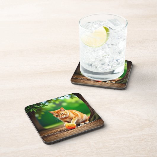 オレンジ子猫 コースター (右側)