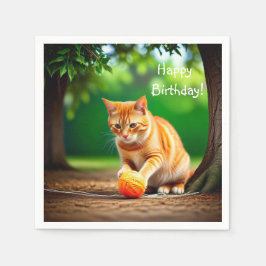 オレンジ子猫 スタンダードカクテルナプキン