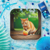 オレンジ子猫 ペーパープレート (パーティー)