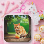 オレンジ子猫 ペーパープレート (パーティー)