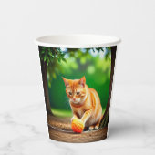 オレンジ子猫 紙コップ (裏面)