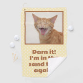 オレンジ子猫- Darn It、私は再び砂のトラップに入っている ゴルフタオル (インサイチュ)