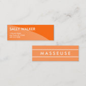 オレンジ専門のモダンな小型名刺 スキニー名刺 (正面/裏面)