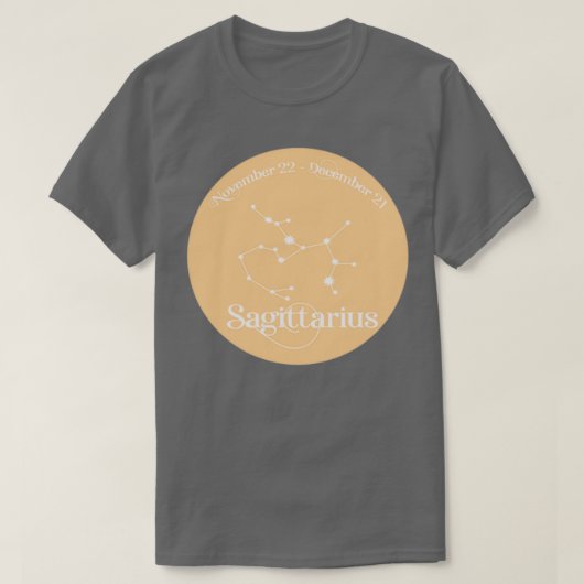オレンジ射手座星座 Tシャツ (デザイン正面)