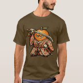 オレンジ将校 — 面白い果物の高位侍 Tシャツ (正面)
