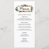 オレンジ小さなかわいこちゃんが途中の赤ちゃんシャワー メニュー (正面)