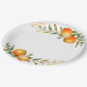 オレンジ小さなかわいこちゃんベビーシャワー ペーパープレート (アングル)