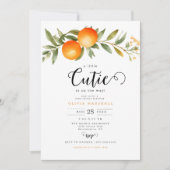 オレンジ小さなかわいこちゃんベビーシャワー 招待状 (正面)