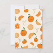 オレンジ小さなかわいこちゃん柑橘系ベビーシャワー サンキューカード (裏面)