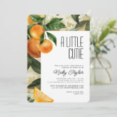 オレンジ小さなかわいこちゃん柑橘系ベビーシャワー 招待状 (スタンド正面)