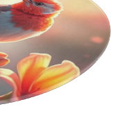 オレンジ小鳥の花柄カッティングボード カッティングボード (角)