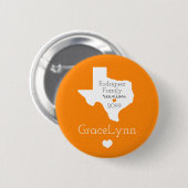 オレンジ州のテキサス州ファミリー懇親会ボタン 缶バッジ (正面&裏面)