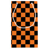 オレンジ市松模様に色と黒 スモールペーパーバッグ (裏面)