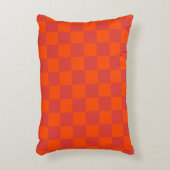 オレンジ市松模様に色のギンガムパターン アクセントクッション (正面(垂直))