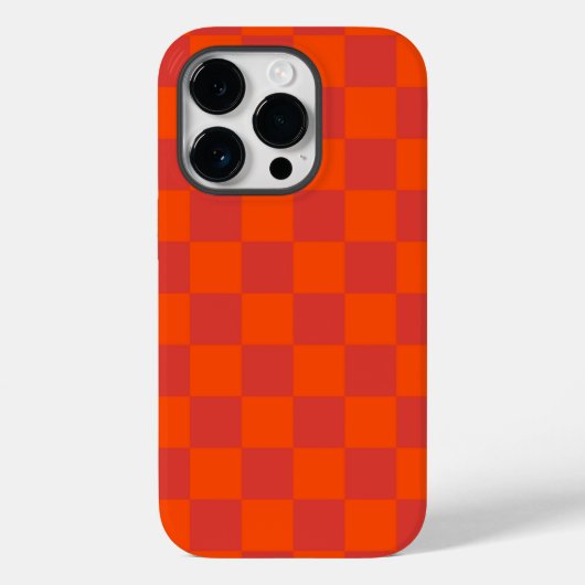オレンジ市松模様に色のギンガムパターン Case-Mate iPhoneケース (裏面)