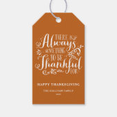 オレンジ常に感謝の引用文感謝祭 ギフトタグ (正面)