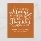 オレンジ常に感謝の引用文感謝祭 シーズンポストカード (正面)