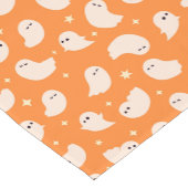 オレンジ幽霊ドードルパターン ショートテーブルランナー (コーナー)