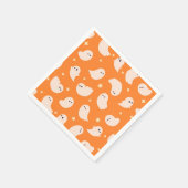 オレンジ幽霊ドードルパターン スタンダードカクテルナプキン (角)