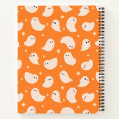 オレンジ幽霊ドードルパターン ノートブック (裏面)