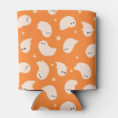 オレンジ幽霊ドードルパターン 缶クーラー (裏面)