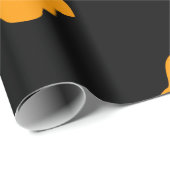 オレンジ幽霊ハロウィーンテーマ ラッピングペーパー (ロールコーナー)