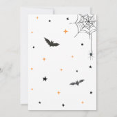 オレンジ幽霊ハロウィーンベビーは赤ちゃんシャワーを醸造している 招待状 (裏面)