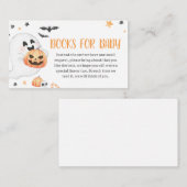 オレンジ幽霊ハロウィーンリトルブブブブーブックベビー エンクロージャーカード (正面/裏面)