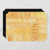 オレンジ幽霊/ゴブリンハローウィンパーティ招待状 招待状 (正面/裏面)