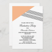 オレンジ幾何ストライプ卒業パーティー招待状 招待状 (正面/裏面)