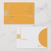オレンジ幾何学的-ぽっちゃりした 名刺 (正面/裏面)
