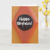 オレンジ建物詳細ハッピーバースデー! カード (黄色い花)