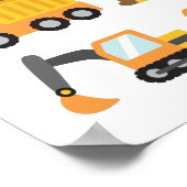 オレンジ建築ビークルキッズルームデコール ポスター (角)