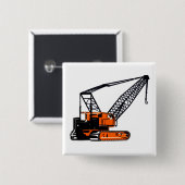 オレンジ建設用クレーン 缶バッジ (正面&裏面)