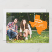 オレンジ引っ越しました-点々のあるテキサス州移動中 案内状 (正面)