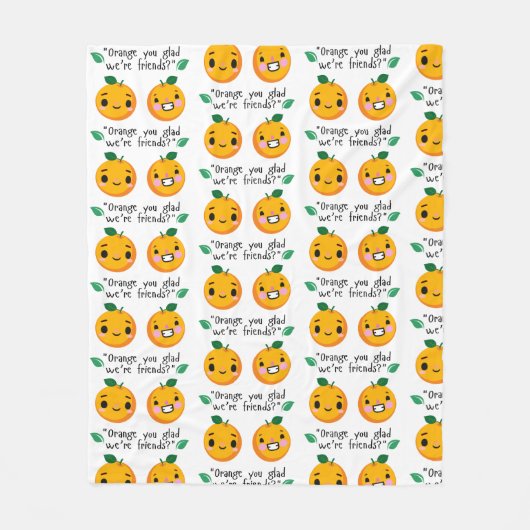 オレンジ引用文 フリースブランケット (正面)