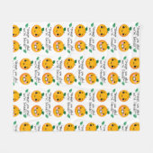 オレンジ引用文 フリースブランケット (正面(横))