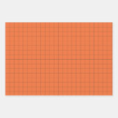 オレンジ応援ハート、ポンポン、メガフォンパターン ラッピングペーパーシート (正面2)