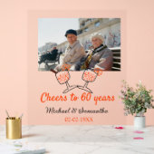 オレンジ応援60周年結婚の アクリルサイン (ウェディング)