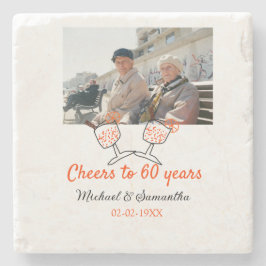 オレンジ応援60周年結婚の ストーンコースター