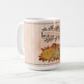 オレンジ感謝祭カボチャとスカッシュ コーヒーマグカップ (正面左)
