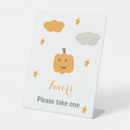 オレンジ我々の小さなかぼちゃの誕生日の好意 台座サイン