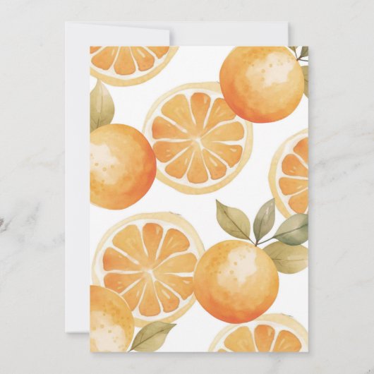 オレンジ我々の小さなかわいこちゃんは1つの誕生日を回している 招待状 (裏面)