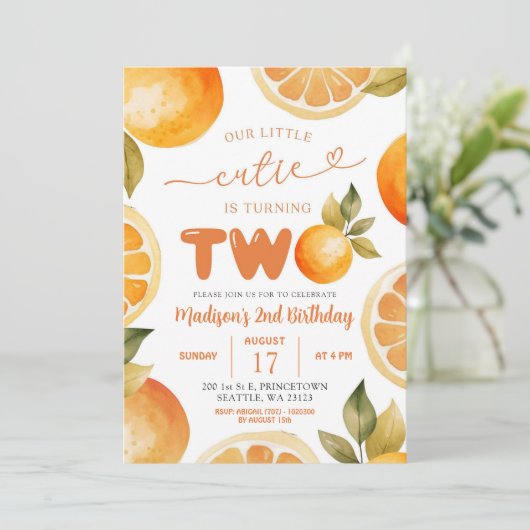 オレンジ我々の小さなかわいこちゃんは、2つの誕生日を回す 招待状 (スタンド正面)