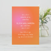 オレンジ手書きレトログラデーション卒業パーティー 招待状 (スタンド正面)