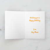 オレンジ折り畳みグリーティング誕生日カード カード (内部)