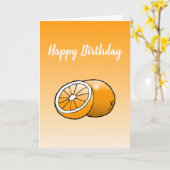 オレンジ折り畳みグリーティング誕生日カード カード (黄色い花)