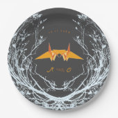 オレンジ折り紙紙クレーズアジア結婚ズ ペーパープレート (正面)