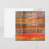 オレンジ抽象アート招待カード 招待状 (正面/裏面)