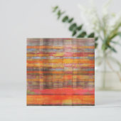 オレンジ抽象アート招待カード 招待状 (スタンド正面)